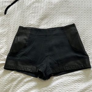Silk & leather hot pants
